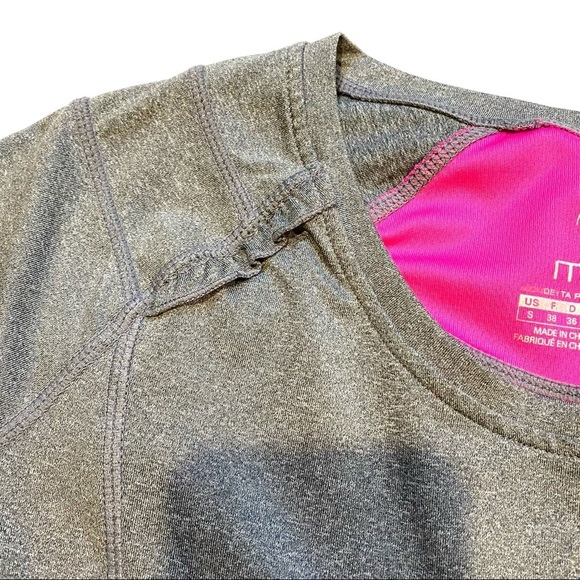 MPG Athletic Tee Vented Ruffle Detail Gray/Pink Women’s S Small - Picture 6 of 8